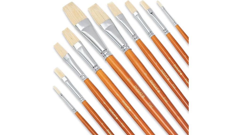 ten piece hog brush set