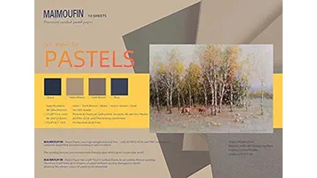 ten sanded pastel sheets