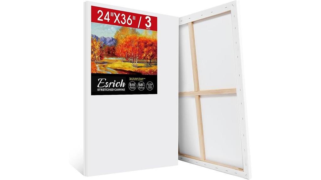 three 24x36 inch canvases