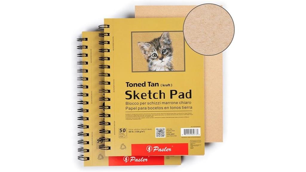 toned tan sketch pads