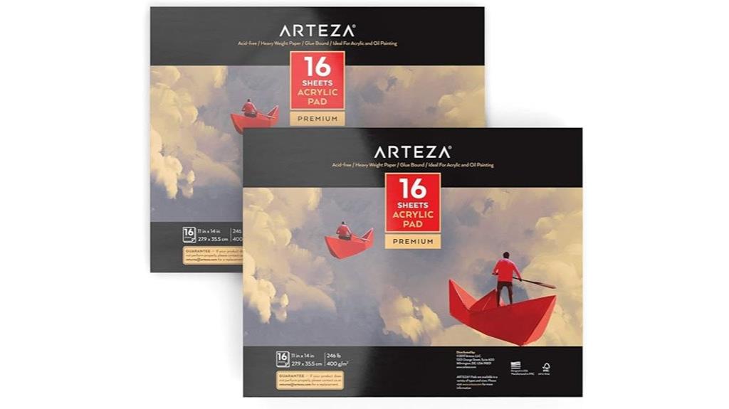 two 11x14 art pads