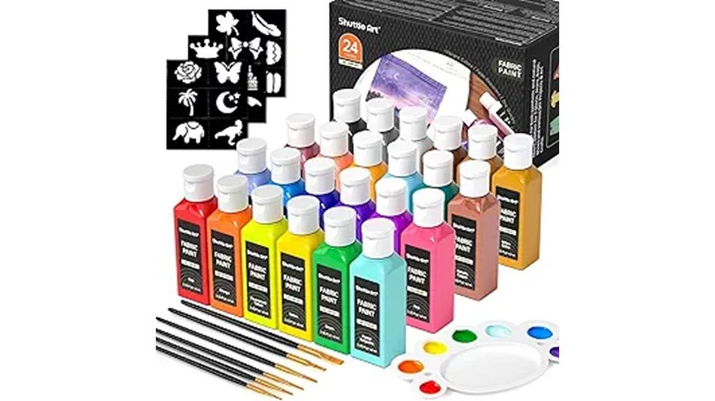 vibrant 24 color fabric paint