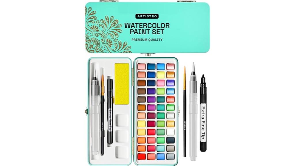 watercolor set with metallics