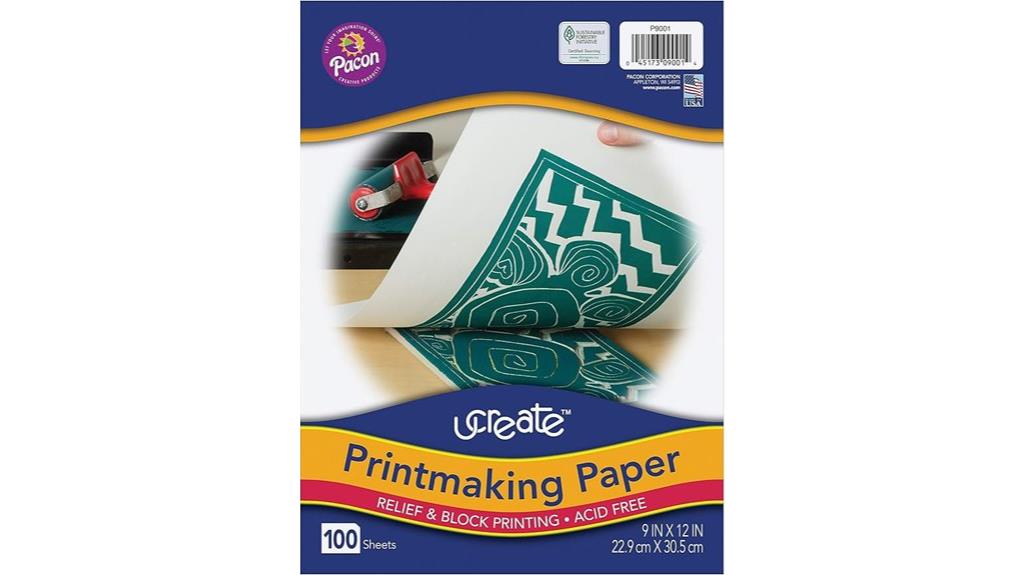 white 9x12 printmaking paper