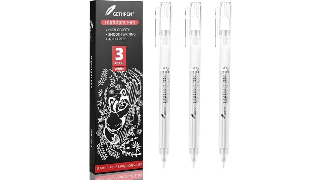 white gel pen set