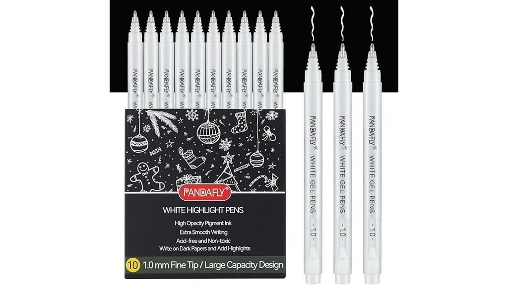white gel pen set