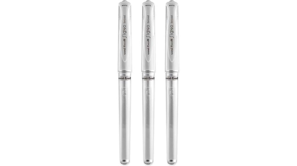 white gel pens pack of three