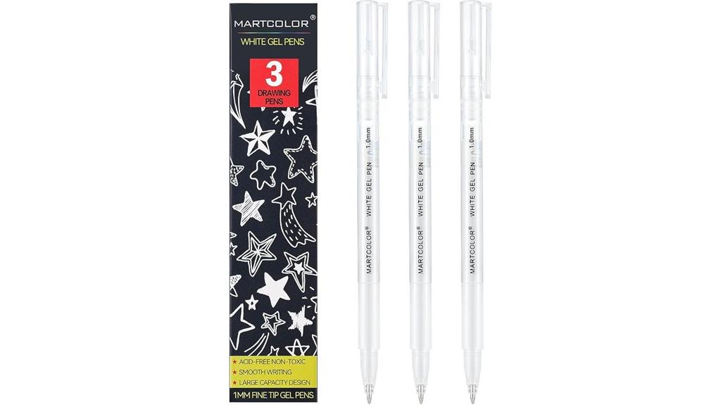 white gel pens pack