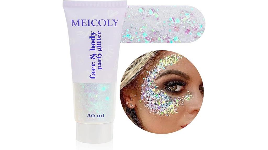 white glitter for face