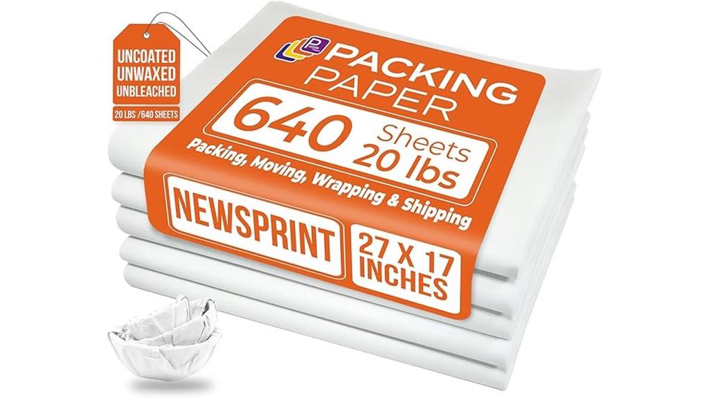 white moving packing paper