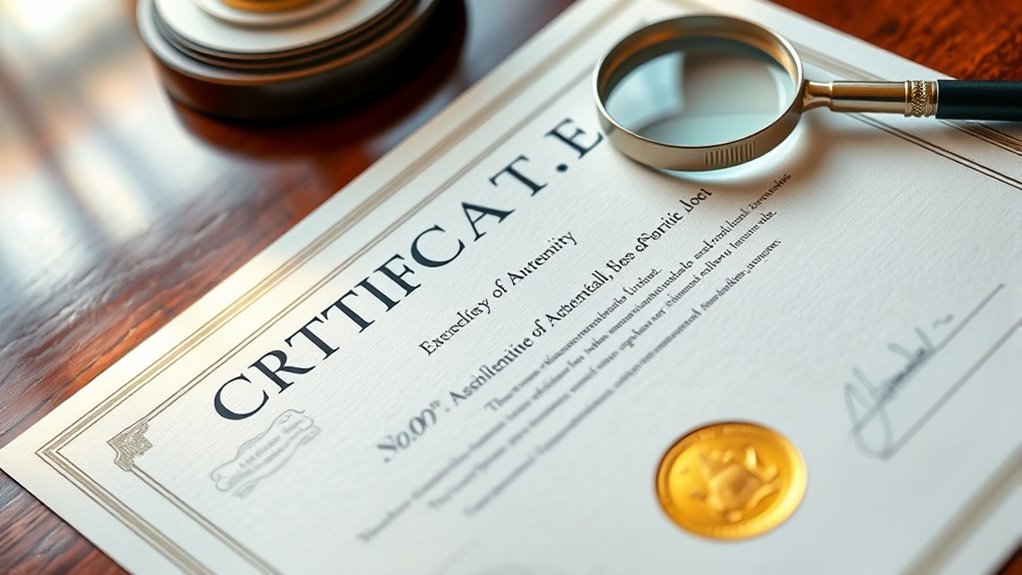 authenticity certification details