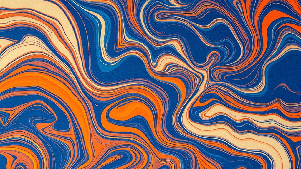 creating swirling marbled paper