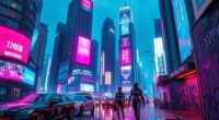 futuristic urban dystopian visuals