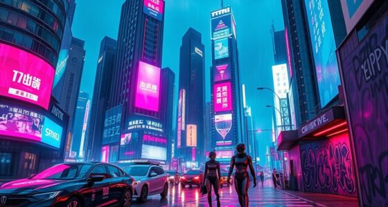 futuristic urban dystopian visuals
