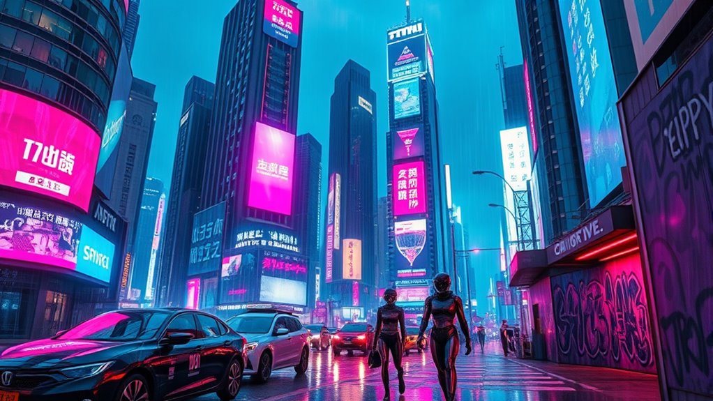 futuristic urban dystopian visuals