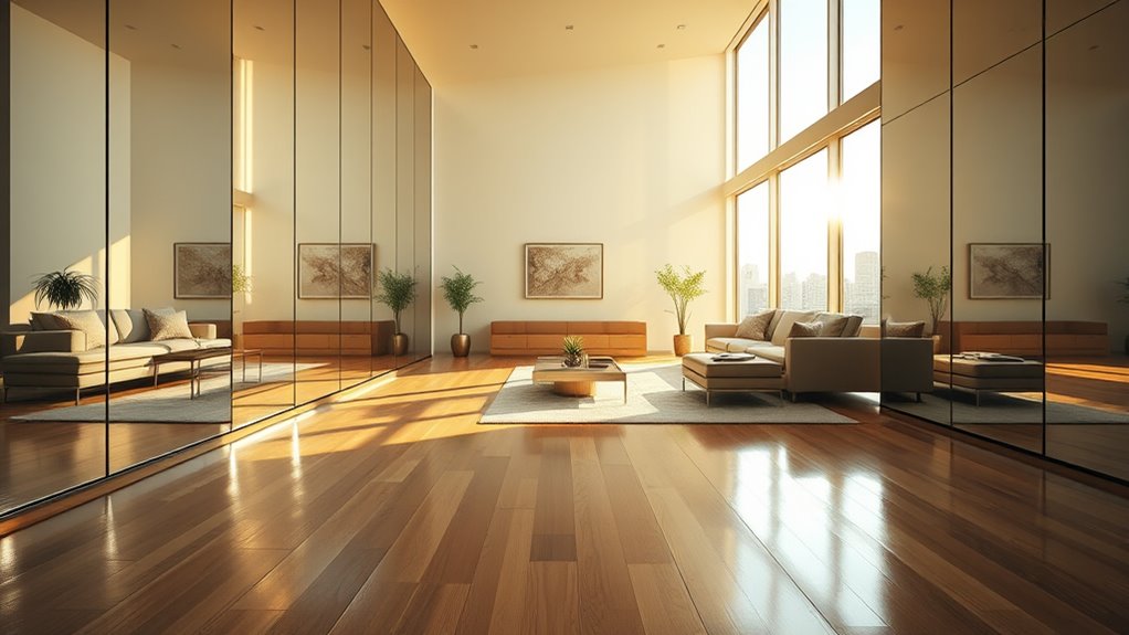 mirror reflection amplifies space