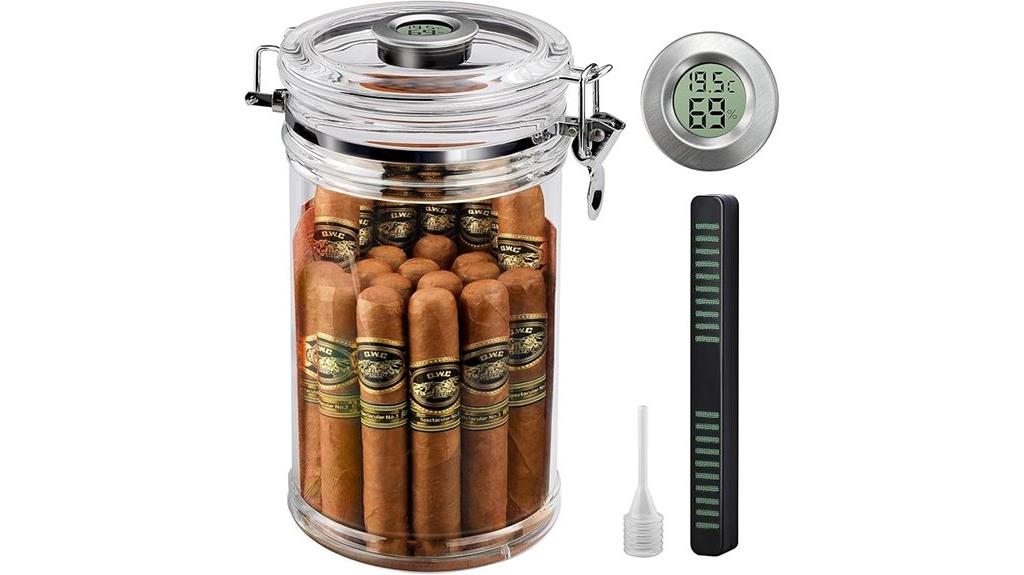 acrylic humidor with hygrometer