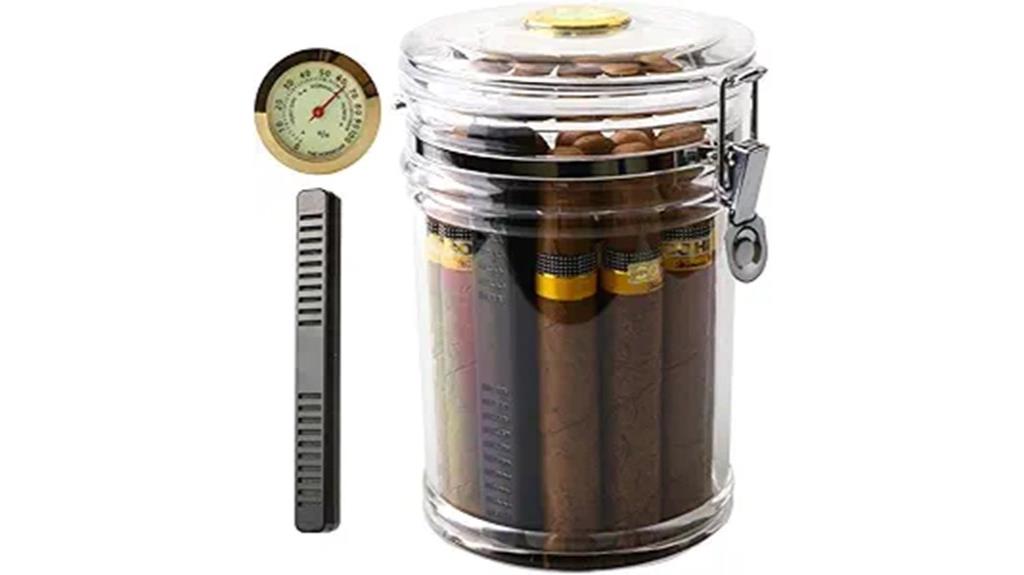 acrylic humidor with hygrometer