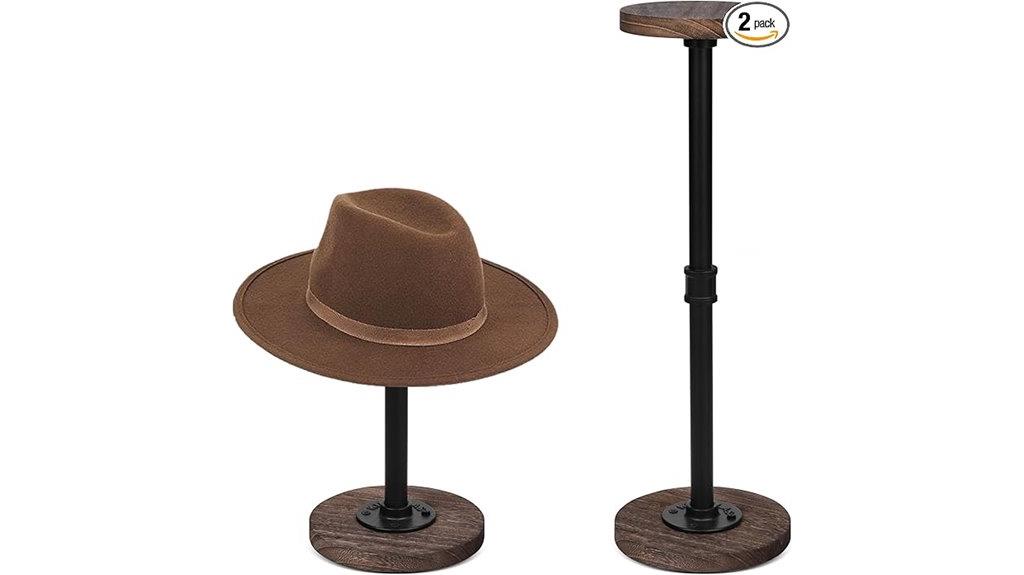 adjustable metal wooden hat stand