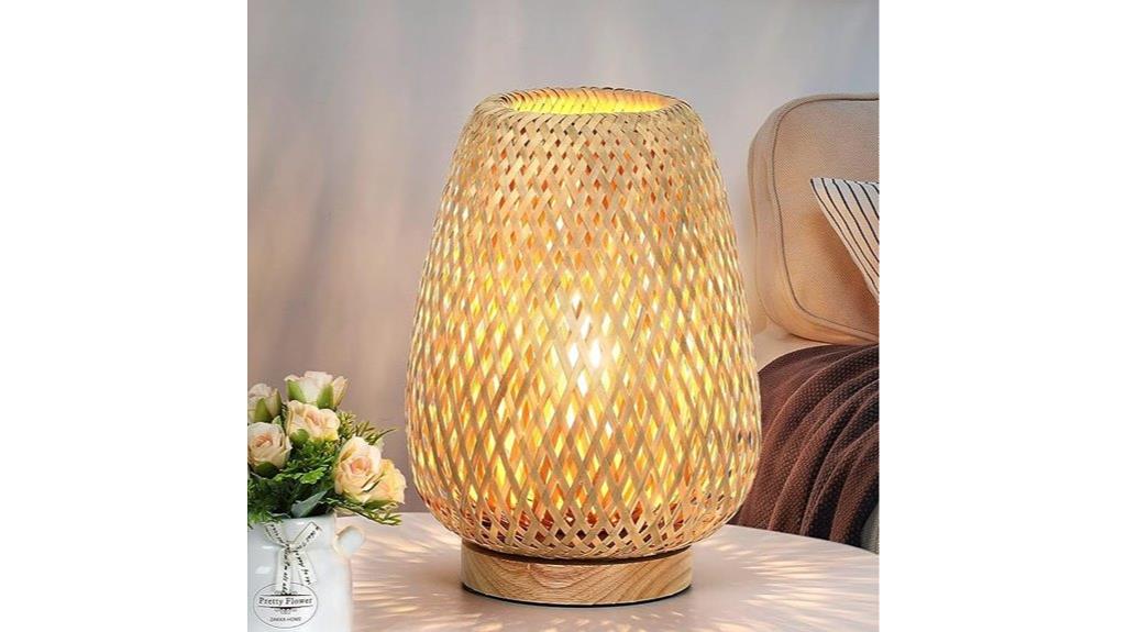 adjustable rattan table lamp