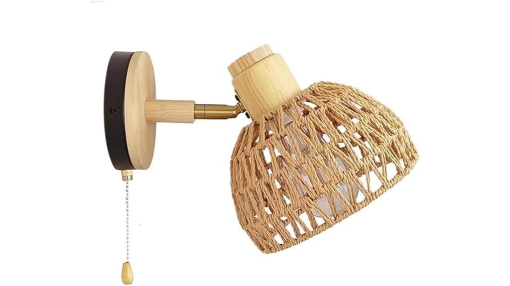 antique rattan wall light