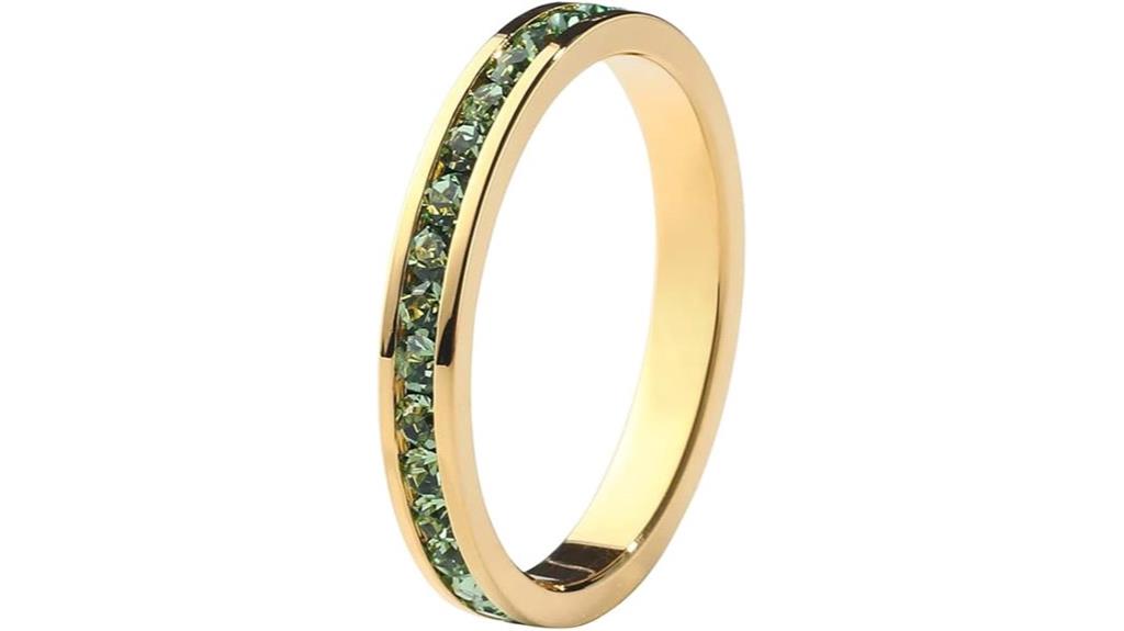 artistic birthstone eternity ring