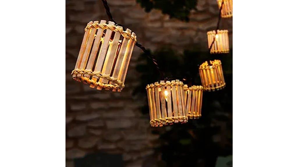bamboo outdoor string lanterns