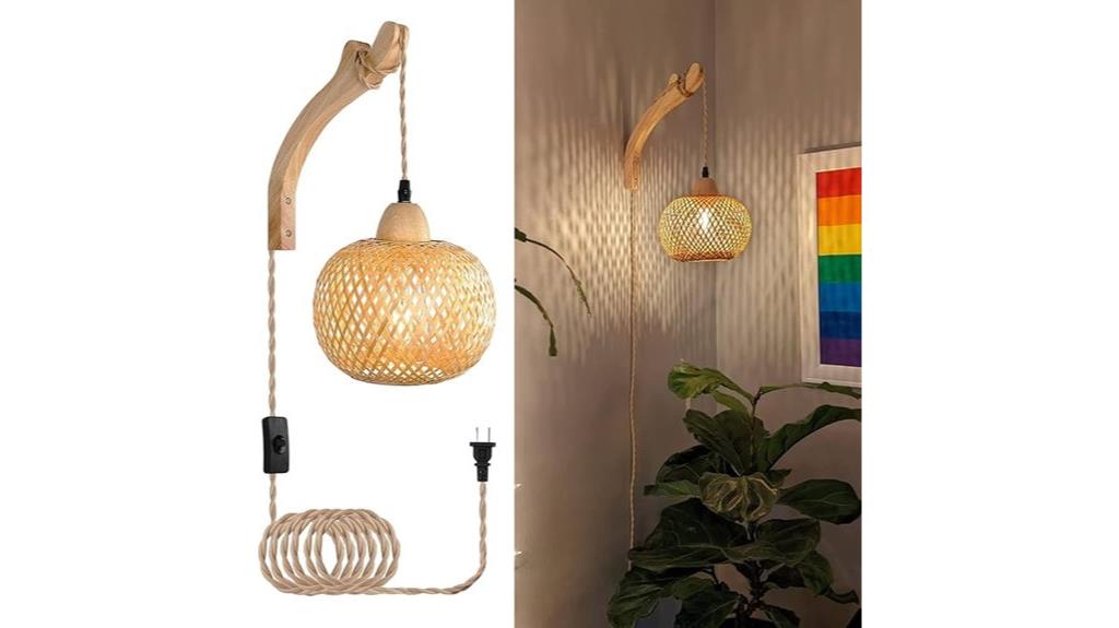 bamboo wall sconce decor