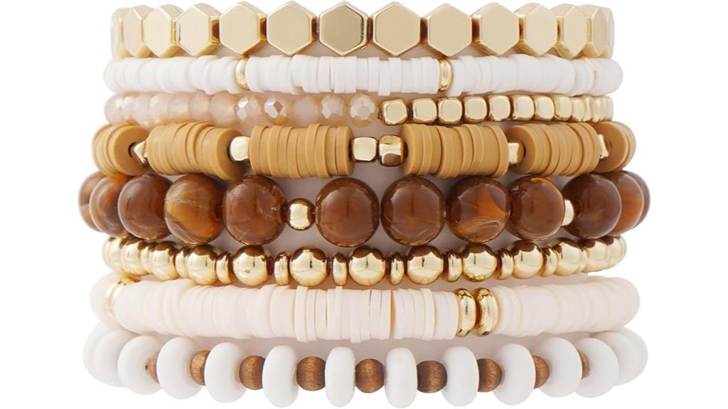 beach inspired clay bead bracelets