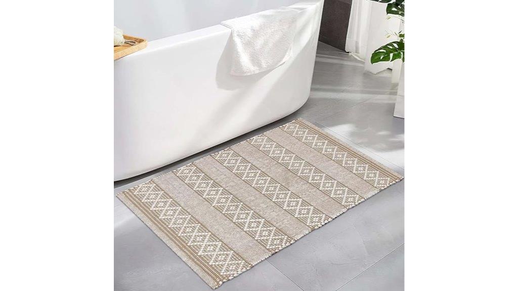 beige white boho rug