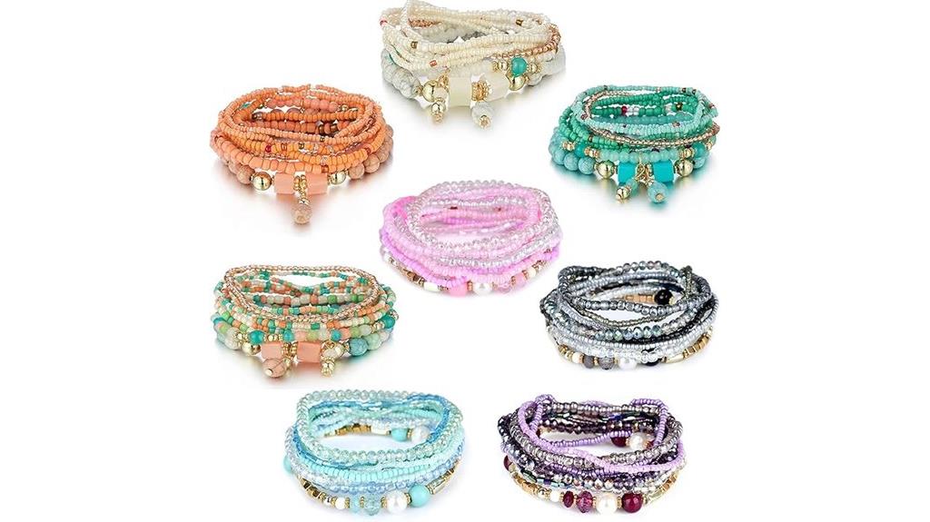 bohemian beaded bracelet set