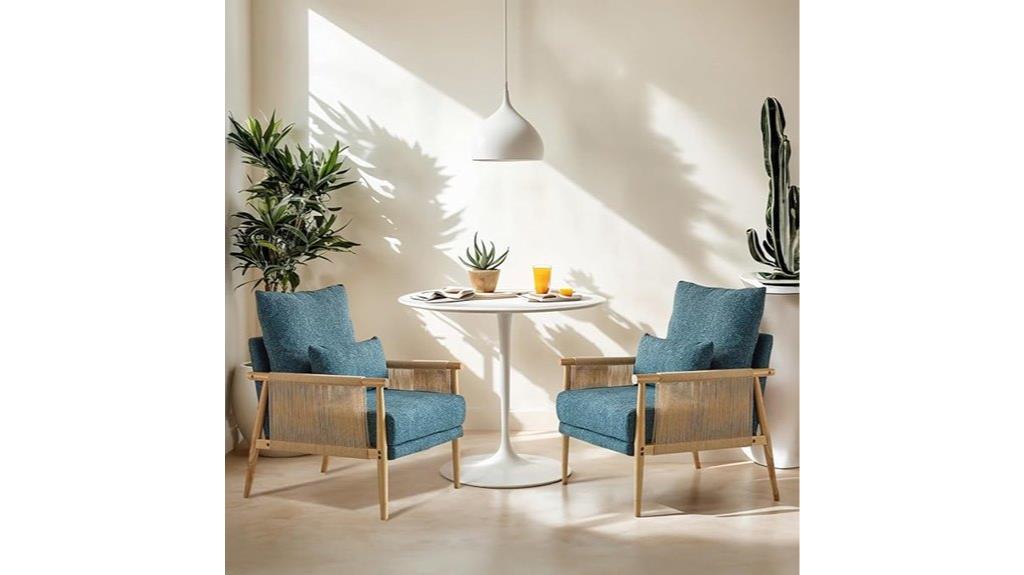 boho braid armchair pair