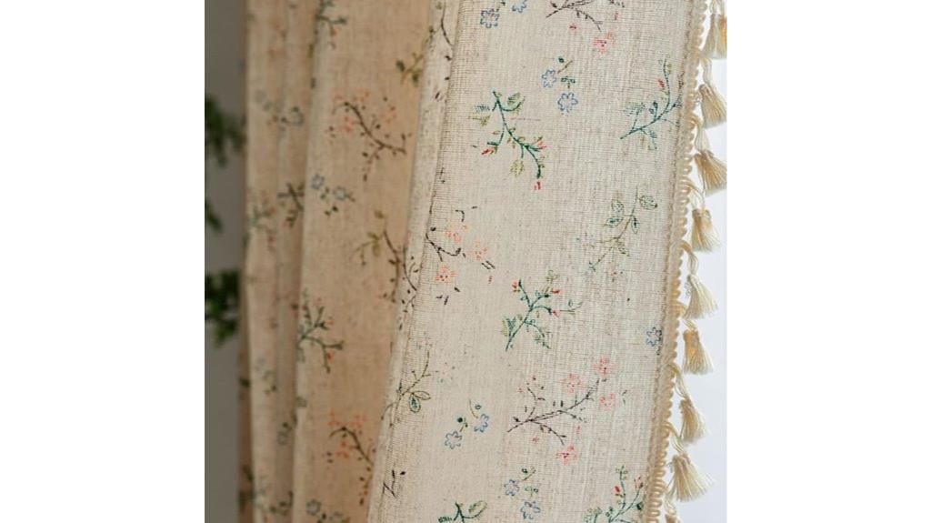 boho floral curtain panels