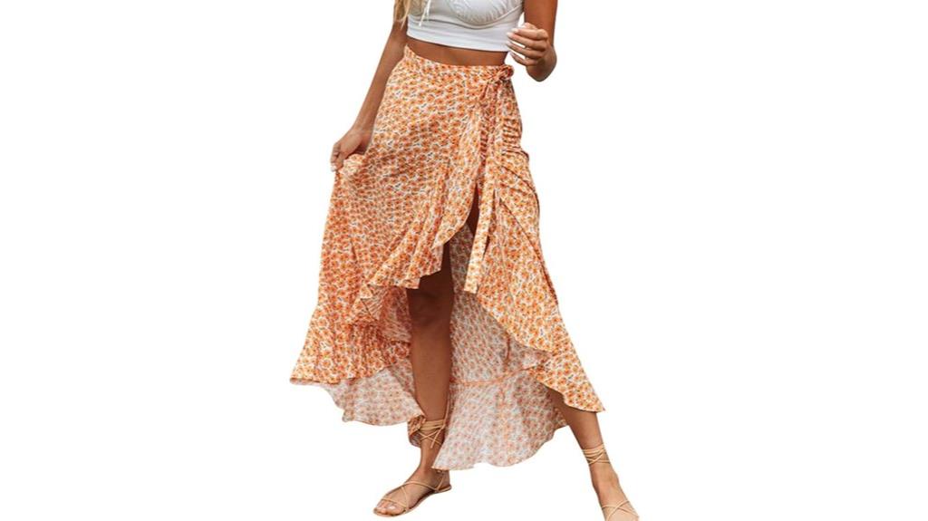 boho floral maxi skirt