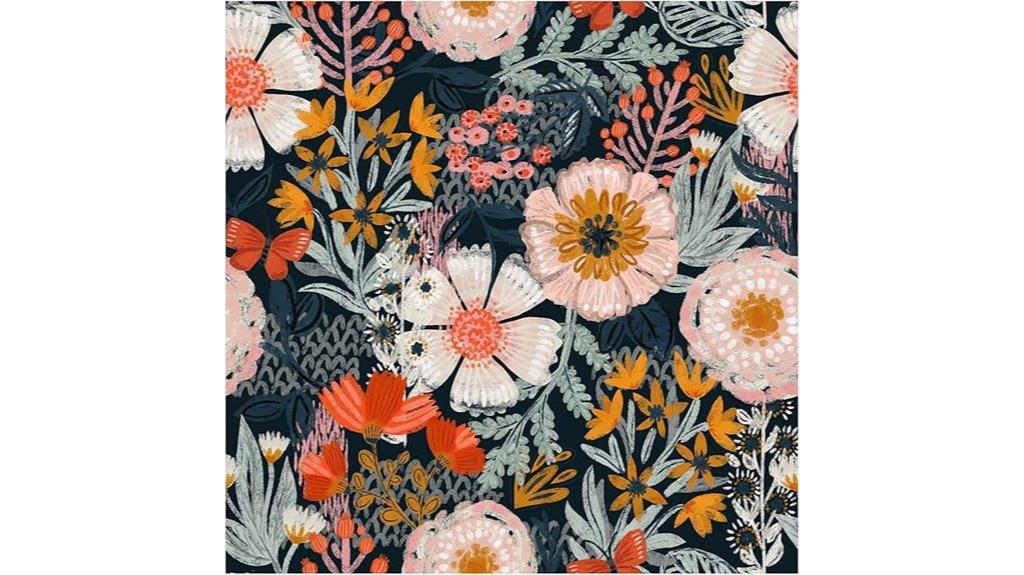 boho floral peel wallpaper