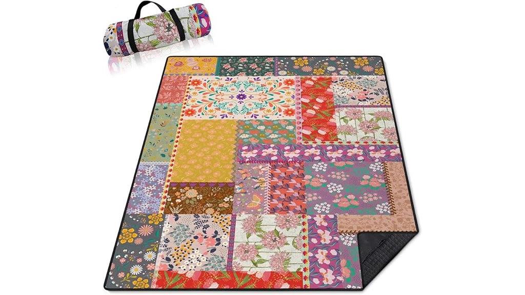 boho floral waterproof blanket