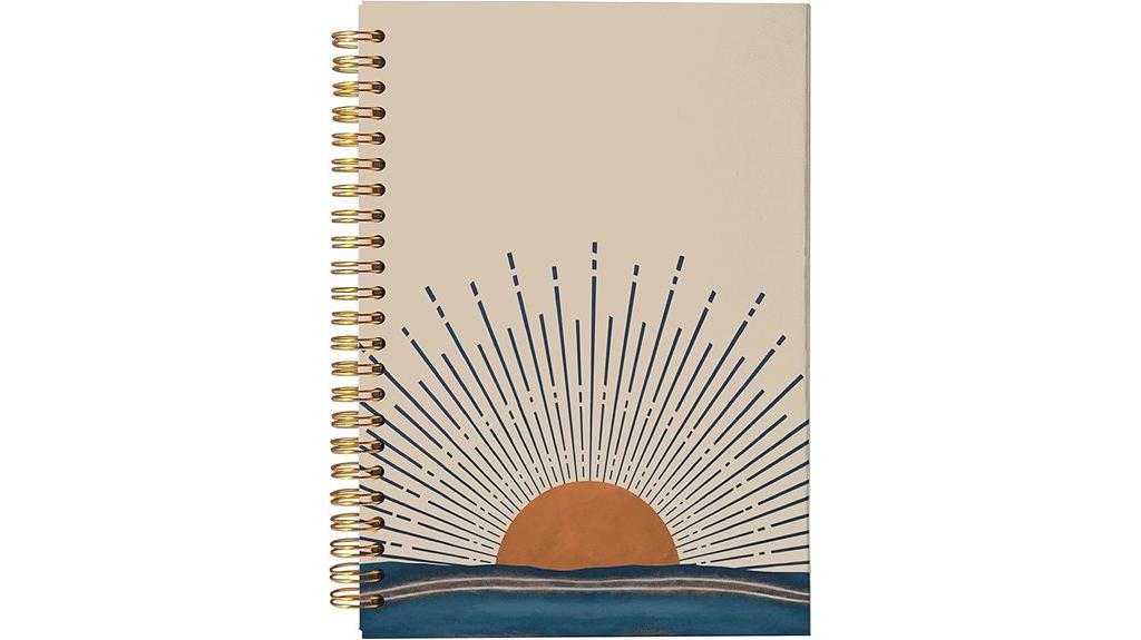 boho hardcover spiral notebook