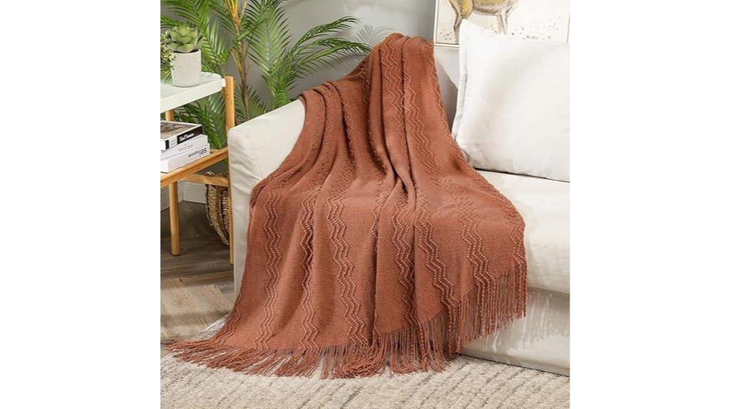 boho knit couch blanket