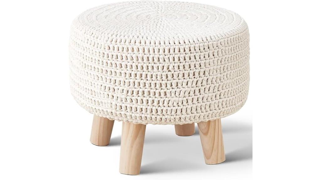 boho knitted pouf ottoman