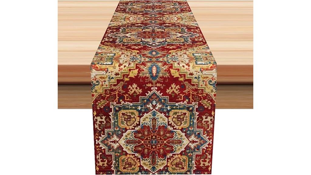 boho linen table runner