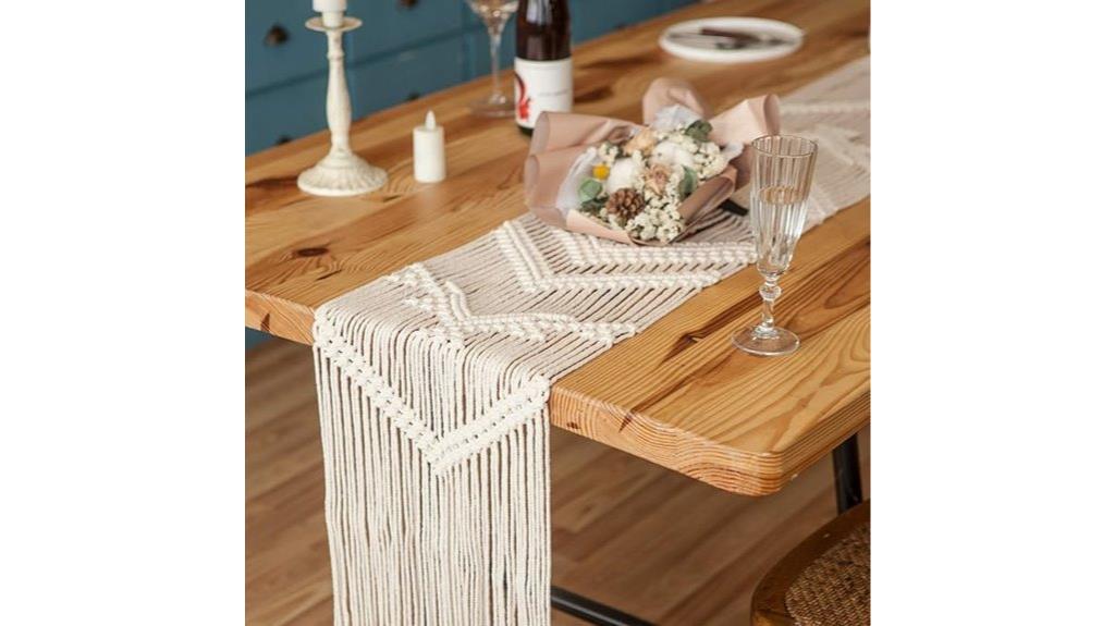 boho macrame table runner