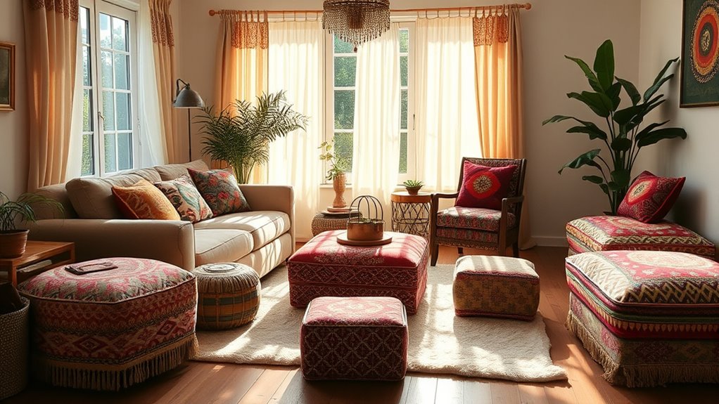 boho ottoman home decor