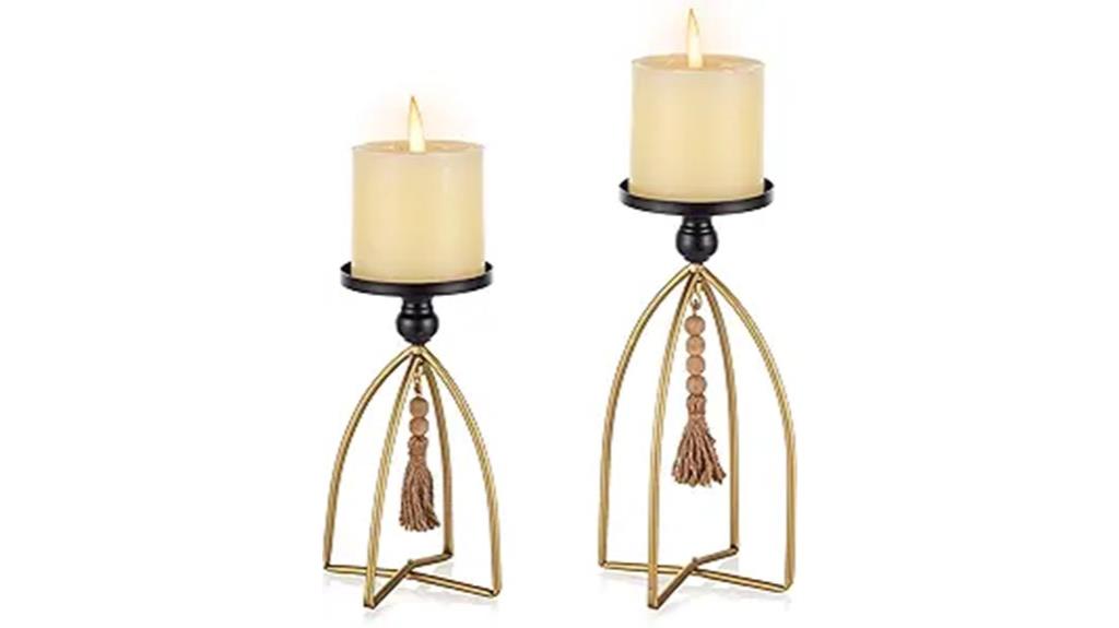 boho pillar candle set