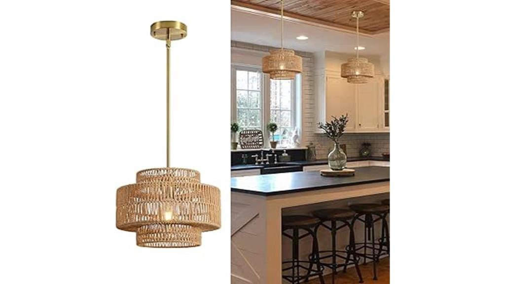 boho rattan ceiling light