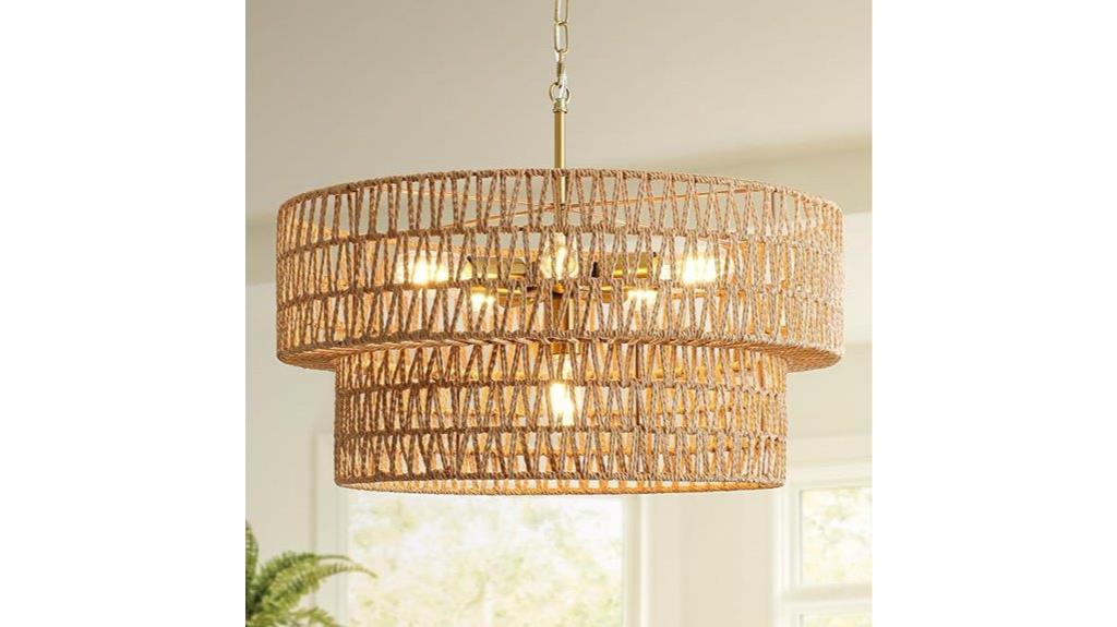 boho rattan pendant light