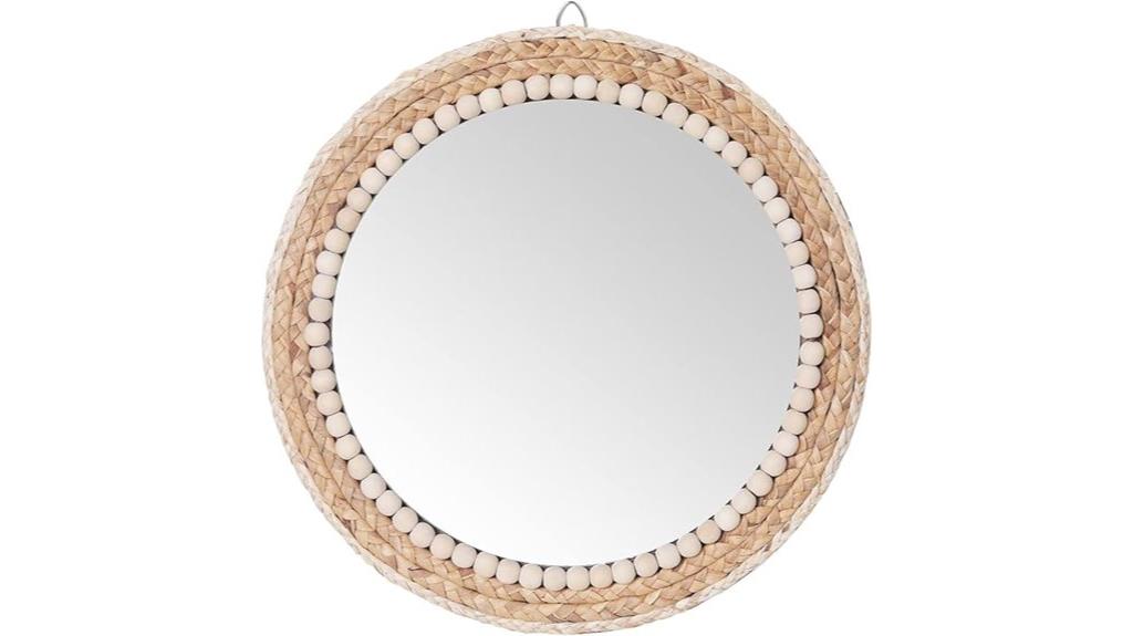 boho round wall mirror