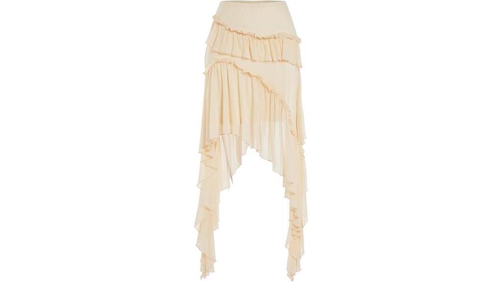 boho ruffle asymmetrical skirt