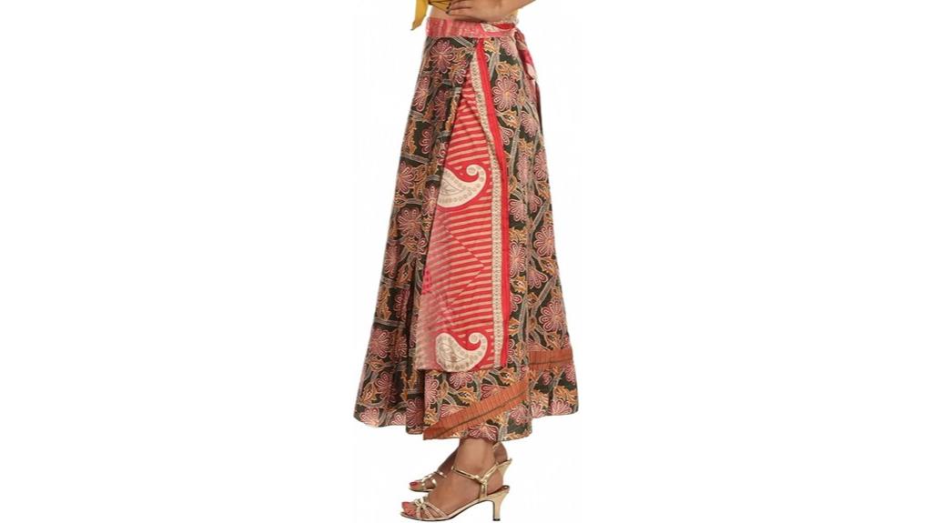 boho silk wrap skirt