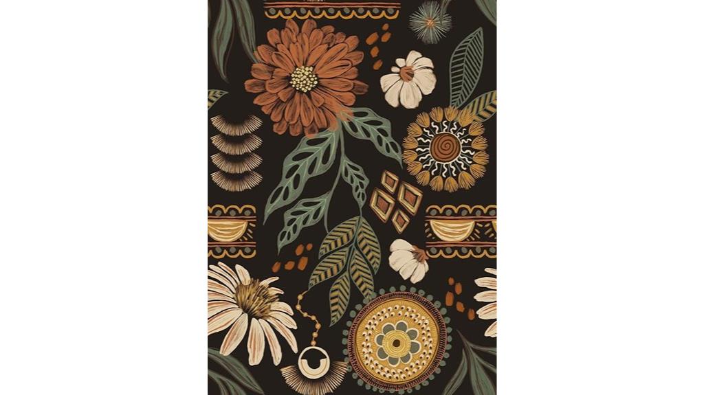 boho sun floral wallpaper