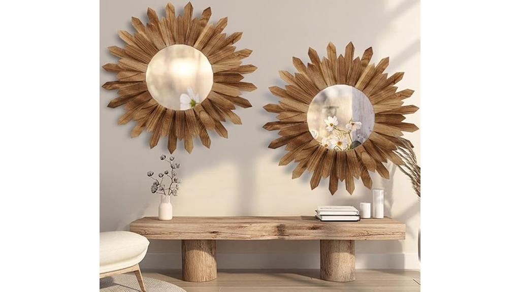 boho sunburst mirror set